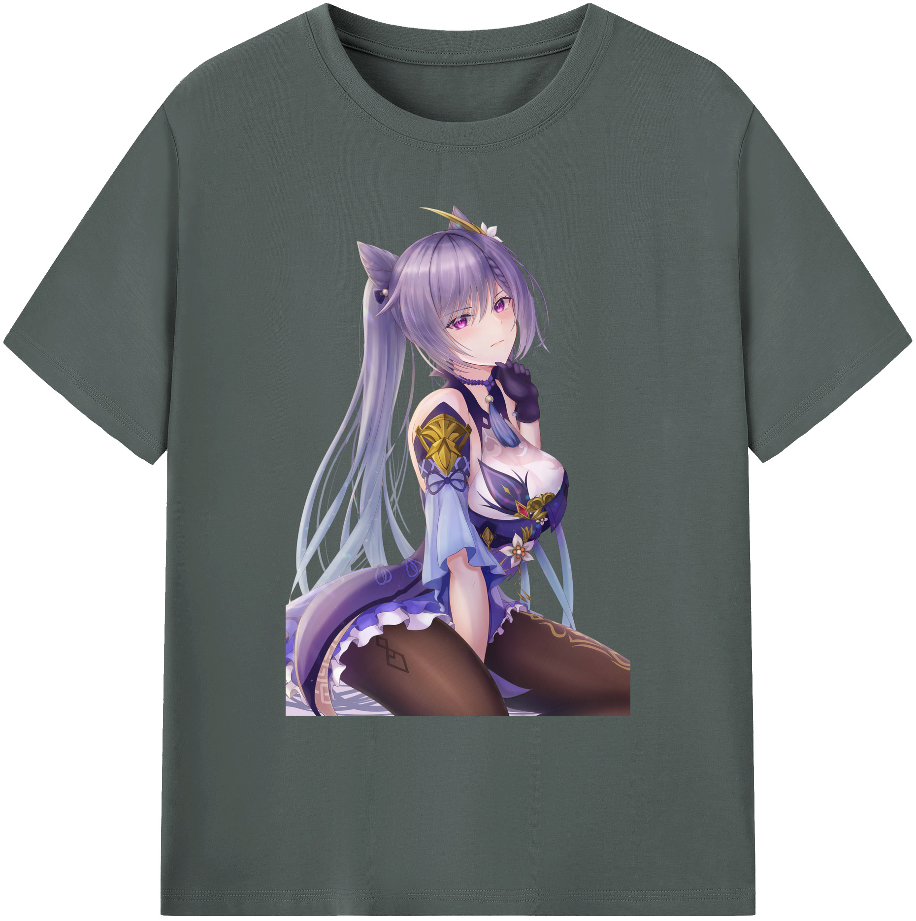 げんし神 刻晴 こくせい genshin Kokusei 綿100％ メンズ半袖Tシャツ｜肌触りやわらか＆通気性